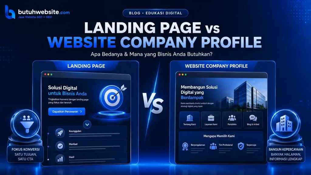 Perbedaan landing page dan company profile