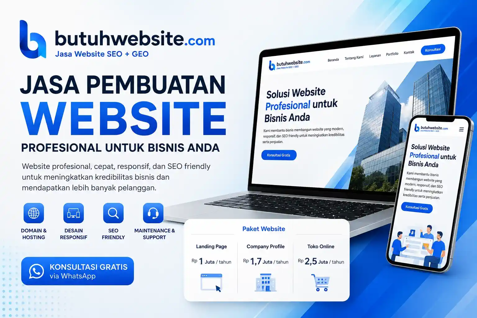 Jasa pembuatan website profesional butuhwebsite. Com